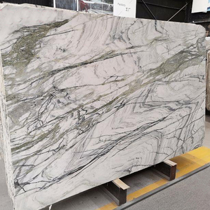 TMZ OEM/ODM Dalle de marbre blanc Clivia Carreaux de marbre vert de Chine de haute qualité modernes pour villa personnalisée grande taille Prix compétitif - Product Image 4