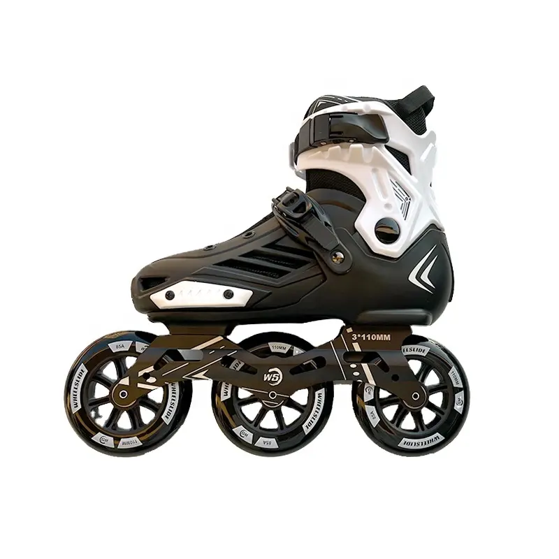 Hard boot roller skates speed patines enlines professional 110mm skate wheel full custom inline speed professional 3 wheel skate