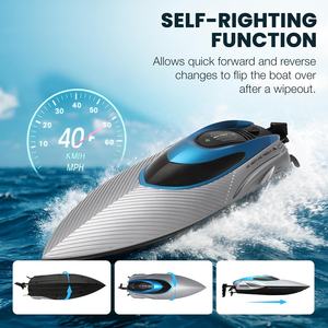 4DRC S3 Bateaux <span class=keywords><strong>RC</strong></span> rapides avec récupération après retournement, rappel de batterie faible, 2,4 GHz, 4 canaux, <span class=keywords><strong>bateau</strong></span> de course rapide avec lumières LED pour <span class=keywords><strong>mer</strong></span>, piscine, lac - Product Image 2