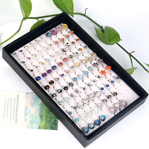 Bagues en améthyste en pierres naturelles de guérison, plaquées argent, ajustables, pour femmes, vente en gros - Product Image 6