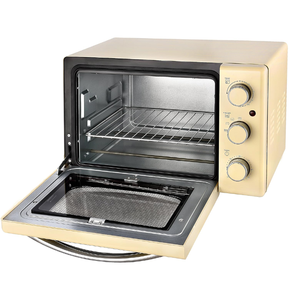 20L <strong>Retro</strong> Style Multi-Function <strong>Microwave</strong> - Adjustable Power, Honeycomb Liner, Cream Yellow, for 3-5 People Home Heating - Product Image 3