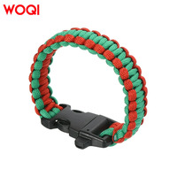 Bracelet de survie en corde de parachute en polyester tactique WOQI pour le camping et la survie en plein air