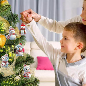 2D Arts et Artisanat Bonhomme de Neige Acrylique Décorations de Noël pour la Maison Voiture Arbre de Noël Ornements Suspendus <span class=keywords><strong>Noel</strong></span> Natale Navidad - Product Image 4