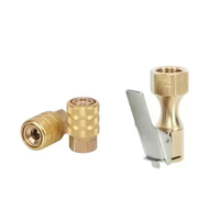 Ensemble de blocage de débit de type fermé Seapeng pour embout de gonflage de pneu en laiton avec pince, outils pour véhicules, raccord ABG