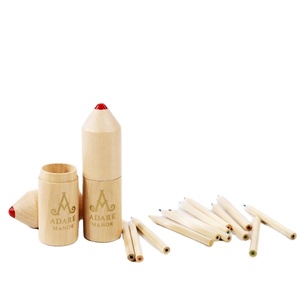 Regalos de Navidad Personalizados y Económicos para Niños, Productos Ecológicos, Tubo de Madera Natural, Lápices de Colores con Logotipo Personalizado - Product Image 2