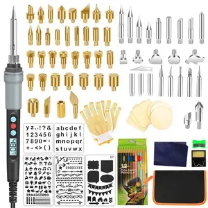 110 In 1 Stuks Hout Brandende Kit Lcd-Display Digitale Houtkachel Kit Soldeerbout Set Borstel Graveren Gereedschapstas