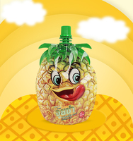 Sac d'emballage en plastique réutilisable, liquide personnalisé, impression personnalisée, pochette de jus en forme de fruit, sac d'emballage de boisson, dypack avec bec