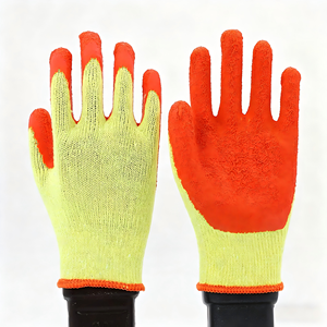 Gants de travail de sécurité CITICITY en coton gris tricoté 10 jauges avec revêtement en latex noir froissé, protection des mains EPI - Product Image 4