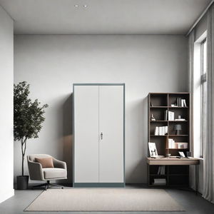 خزائن ملفات حديدية حديثة بأربعة أرفف قابلة للتعديل وبابين، خزائن تخزين معدنية لتنظيم الملفات في المكتب - Product Image 3