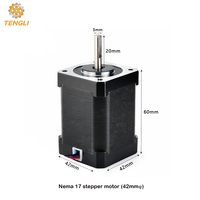 Moteur pas à pas Nema17 direct usine, 60 mm de long, 12 V 24 V CC, 2,6 ohms, arbre de 5 mm à découpe en D pour machine de gravure laser