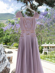 Bettergirl 2025 Nouvelle robe longue plissée rose de <span class=keywords><strong>marque</strong></span> de niche vietnamienne - Product Image 5