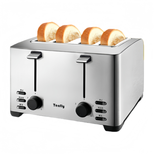 Tostadora de Acero Inoxidable de 4 Rebanadas para Uso Comercial y Doméstico, Ideal para Sándwiches de Desayuno y Pan - Product Image 2