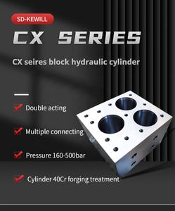 Pression nominale double effet personnalisée 350bar cylindre de bloc carré à trois tiges pour pousser le cylindre hydraulique - Product Image 2