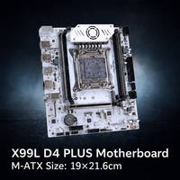 Motherboard Desktop Micro-ATX Baru X99L D4 PLUS C612 LGA2011-3 dengan 128GB DDR4 M.2 NVMe Putih untuk Workstation Gaming