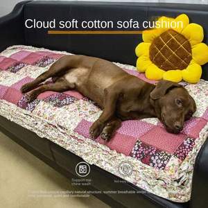 Korean Style Solid Color Quilted Thickened Fabric Extra Large Office & Pet Use Non-slip Machine Washable Cloth <b>Sofa</b> Cushion - Product Image 2