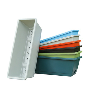 Jardinière rectangulaire WEICHENGXING à économie d'eau, style nordique, pot en résine pour jardinage sur balcon, respirant, facile à utiliser - Product Image 5
