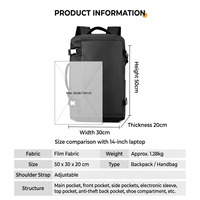 Mochila Impermeable para Portátil de 15.6 Pulgadas, Bolsa de Viaje para Negocios, Compartimento Independiente para Zapatos, Candado TSA