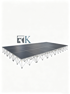 Scène mobile extérieure en aluminium, scène en contreplaqué imperméable pour concert en plein air, spectacle en place publique - Product Image 2