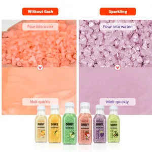High Quality Mineral Fruit Scent Sea Salt Bath Medicine Bottles Crystal Bath Salts Wiht Flowers