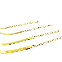 Vente en gros Pvd or argent métal couleur placage Hip Hop acier inoxydable 2mm 2.5mm 3mm 4mm largeur serpent os chaîne chaîne Bracelet