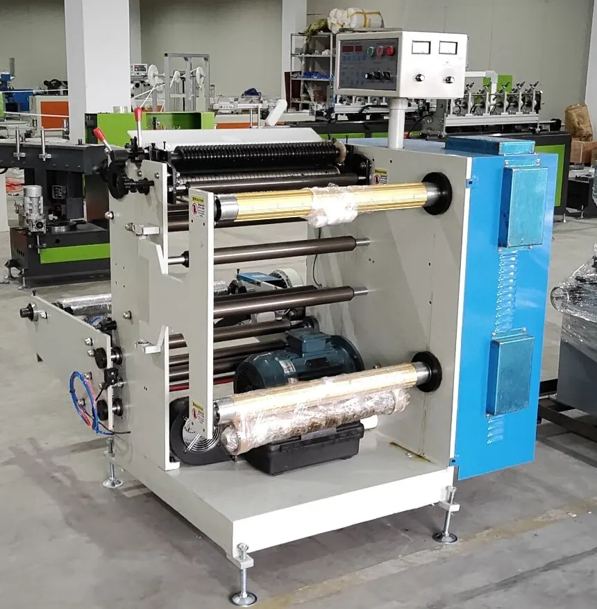 Máquina cortadora de carrete de papel de 4kw, máquina cortadora de rollo de papel térmico automática