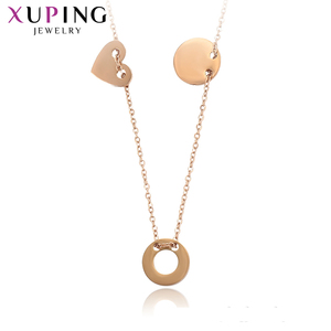 46710 gioielli Xuping elegante, antico/reale, collana con ciondolo in acciaio inossidabile color oro rosa stile Allah per le donne - Product Image 1