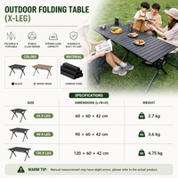 Table pliante en acier carbone pour l'extérieur, portable pour le camping, les pique-niques, les marchés nocturnes et les stands de barbecue, mobilier d'extérieur