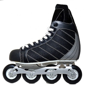 Chaussures de <span class=keywords><strong>patin</strong></span> de <span class=keywords><strong>hockey</strong></span> à roulettes en ligne en cuir professionnel bon marché pour hommes et garçons portant le ABEC-7 à 4 roues - Product Image 5