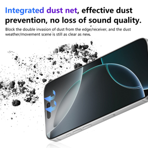 Aurey Chống-Bụi Chống-Tĩnh 3D Phim Thủy Tinh Matte Độ Cứng Cao Kim Cương Giống Như Carbon Di Động Bảo Vệ Bìa Đối Với <span class=keywords><strong>iPhone</strong></span> 17 Pro - Product Image 3