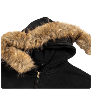 <span class=keywords><strong>Felpa</strong></span> con <span class=keywords><strong>Cappuccio</strong></span> Invernale Unisex di Alta Qualità 480 GSM, Streetwear Premium con Zip e Effetto Sbiadito, <span class=keywords><strong>Cappuccio</strong></span> in Pelliccia Sintetica - Product Image 5