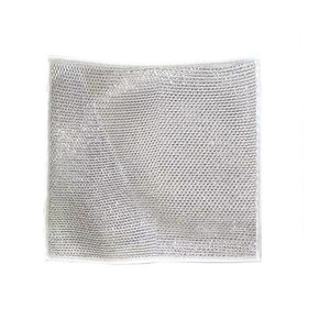 Paño de cocina de alambre plateado de doble cara para limpiar ollas y sartenes, tela de malla metálica que no raya - Product Image 2