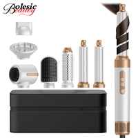 Sèche-cheveux multifonction 7 en 1 à haute vitesse, brosse à air chaud ionique pour salon de beauté, lisseur et boucleur, vente en gros OEM