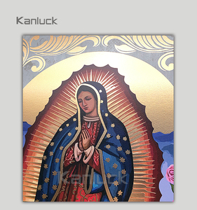 Tấm Vải Bạt Nghệ Thuật Nữ Thần Tôn Giáo Với Lá Vàng Để Trang Trí Nhà Cửa Phòng Khách - Product Image 4