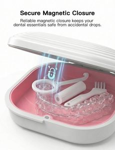 Estuche para Retenedores con Orificios de Ventilación, <span class=keywords><strong>Invisalign</strong></span>, Portátil, Extraíble, con Forro de Silicona, Caja de Almacenamiento Ortodóntica, Cierre Magnético Seguro, para Viaje - Product Image 4