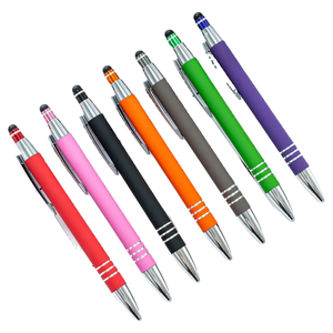 Nouveau stylo à écran tactile doux au toucher, stylo à bille avec logo, stylo promotionnel sportif, personnalisé, vente en gros en Chine, luxe, or rose, métal, bureau, encre noire - Product Image 1
