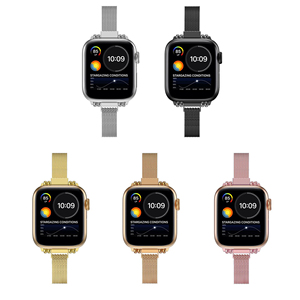 สายนาฬิกา Apple Watch รุ่นบางแบบ <span class=keywords><strong>Milanese</strong></span> สไตล์โดดเด่น สำหรับ <span class=keywords><strong>Iwatch</strong></span> Series 11 10 9 8 <span class=keywords><strong>7</strong></span> ทำจากโลหะสแตนเลส พร้อมตัวล็อคแม่เหล็ก - Product Image 2