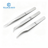 Pince à épiler de précision KEWO pour poils fins, pince à épiler pour greffe de sourcils, 12 cm, pince à épiler DIY