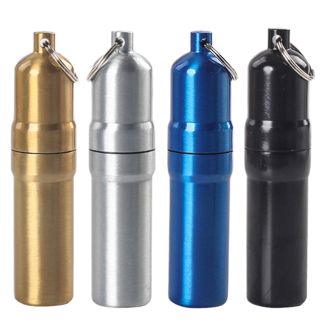 Cartoon Cat Mini Travel Box Waterproof Aluminum Capsule Pill Keychain Five-Pack Cigarette Storage Tube Portable Mini Tobacco Jar