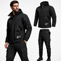 Ensemble de veste tactique softshell pour homme, imperméable, coupe-vent, doublé de polaire, épais et chaud, pour activités de plein air, pêche, cyclisme, équitation, hiver