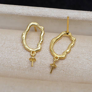 Boucles d'oreilles baroques en argent S925 Wenchi avec pendentif collier, perles déformées 9-17, accessoire de bijouterie DIY, modèle Chine 13107 - Product Image 3