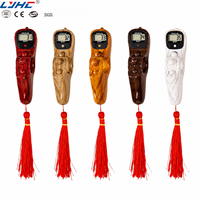 Contador de Tasbih y cuentas digital portátil 2 en 1 - Elegante contador de cuentas digital con diseño de madera y botón de reinicio para viajes