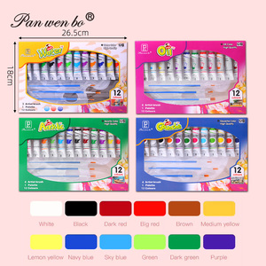 Panwenbo Art Dessin Pigment Non toxique <span class=keywords><strong>Gouache</strong></span> Peinture en Tube Professionnel 12ml 12 Couleurs <span class=keywords><strong>Gouache</strong></span> Peinture Set pour Artistes Débutants - Product Image 5