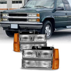 OE AURON 1994-1999 Chevrolet Silverado Auto Headlight Kit-White 6000K 6000 Lumens 12V 55W <b>Plug</b> Play New 1-Year Lamp <b>Light</b> - Product Image 4