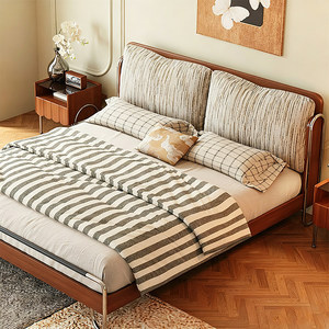 Lit de repos Boori en bois massif, mobilier de chambre à coucher simple, classique, durable et confortable, taille King ou Queen, pour adultes - Product Image 5