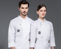 Polyester coton Restaurant cuisine restauration cuisinier veste hôtel serveur serveuse café uniformes Chef veste travail porter chemise