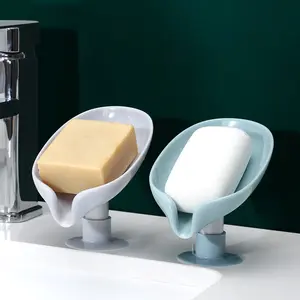 Leaf Shape Soap Box Drain Soap Holder Box Bathroom Shower Soap Holder Dish Storage Plate Tray Bathroom Supplies Bathroom Gadgets