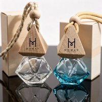 Flacon diffuseur de parfum vide en verre pour voiture, 6 ml, 8 ml, 10 ml, avec bouchon en bois, pour désodorisant et huiles essentielles d'aromathérapie