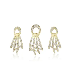 XUPING-conjunto de joyas de boda de 14K y circonita Artificial para mujer, de color dorado, diseño Retro y Palacio, libre de níquel, A00896401