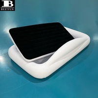 Lit de voyage gonflable épaissi pour tout-petits avec pare-chocs de sécurité/ensemble de matelas pneumatique pour enfants Eltow à 2 côtés avec barrières de lit pour le camping