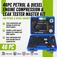 Kit de testeur de compression moteur 46 pièces, testeur de fuite, manomètre de pression des cylindres pour moteurs essence et diesel